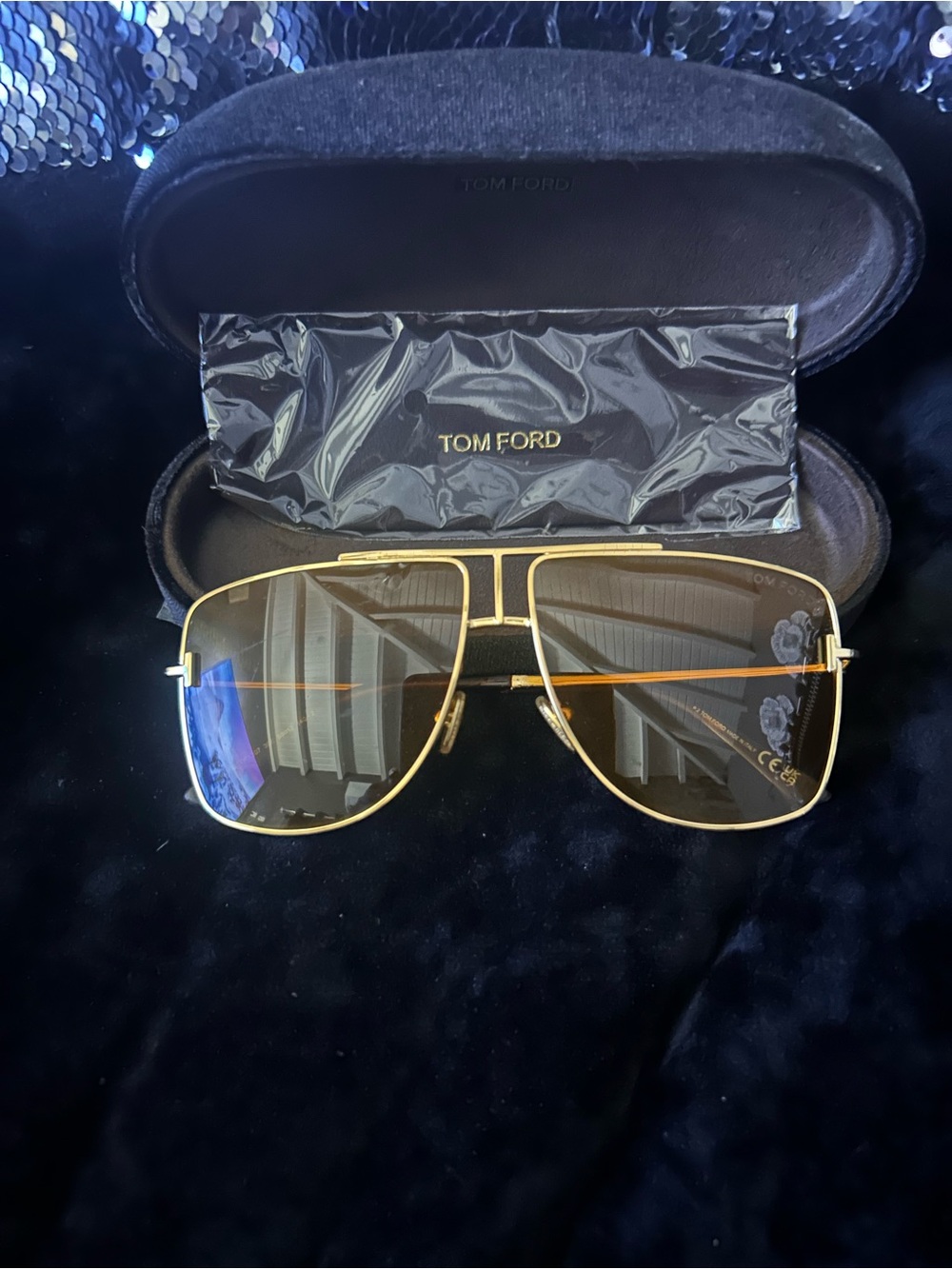 Tom Ford Gold Frame Sunglasses with Brown Gradient Lenses